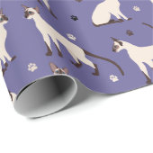 Siamese kat- en pasteien Paars omslagpapier Cadeaupapier (Rol Hoek)