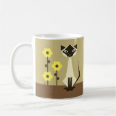 Siamese kat en zonnebloemen Mok koffie (Links)