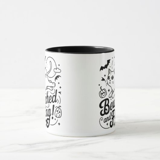 Siamese kat fluistert: magie in Halloween Night Mok (Midden)