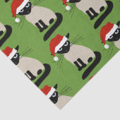 Siamese Kat Grappig Santa Kat Kerst Tissuepapier (Detail)