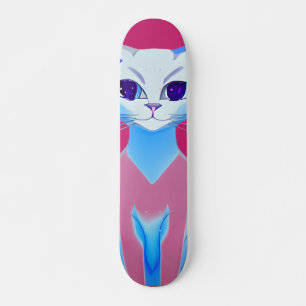 Siamese kat Hot Pink Skateboard