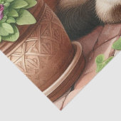 Siamese kat in de tuin met kleipotten Tissue Paper Tissuepapier (Detail)