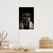 Siamese kat in een Suit | Mijn mobiliteitscatum |  Poster (Keuken)