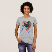 Siamese Kat in Hart T-shirt (Voorkant volledig)