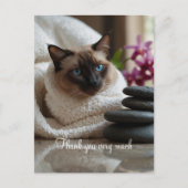 Siamese kat in Spa Bedankt Briefkaart (Voorkant)