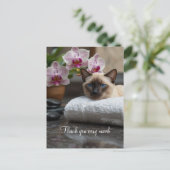 Siamese kat in Spa Dank u Briefkaart (Staand voorkant)