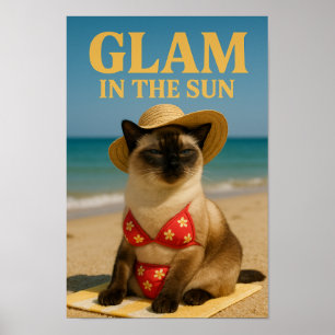 Siamese kat is glamoureus in de zon poster