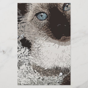 Siamese kat kat huisdier vriend familie kunst briefpapier