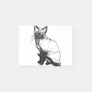 Siamese kat kattenvoer Sitting Siamese Kat Post-it® Notes