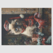 Siamese Kat Kerst  Decoupage Tissuepapier (Voorkant)
