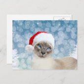 Siamese kat Kerstmis Feestdagenkaart (Voorkant / Achterkant)