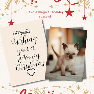 Siamese kat Kerstmis Feestdagenkaart