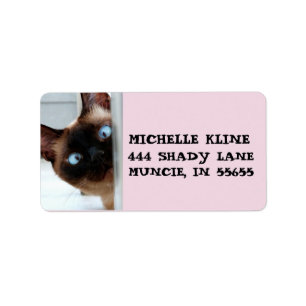 SIAMESE KAT KIJKT RETURN ADRES ETIKETTEN