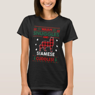 Siamese kat kutkat met lomp kerst t-shirt
