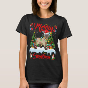 Siamese kat lights - kerstboom - Santa Siamese kat T-shirt