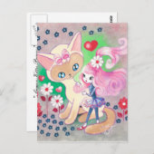 Siamese Kat Love Fun Briefkaart (Voorkant / Achterkant)