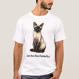 Siamese Kat Maak Je Eigen Tekst  T-shirt