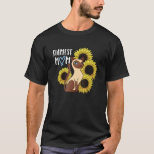 Siamese kat mam - zonnebloemen bloemen t-shirt