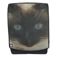 Siamese kat met blauw-gele volwassen rugzak