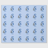 Siamese Kat Monogram Initiaal S Persoonlijk Cadeaupapier (Vlak)
