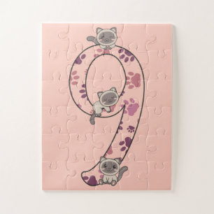 Siamese kat negende verjaardag voor kinderen jigza legpuzzel