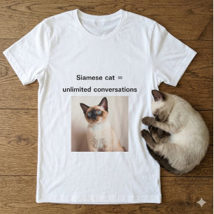 Siamese Kat Onbeperkte Gesprekken T-Shirt Op Maat