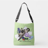 siamese kat onheil grappig crossbody tas (Voorkant)