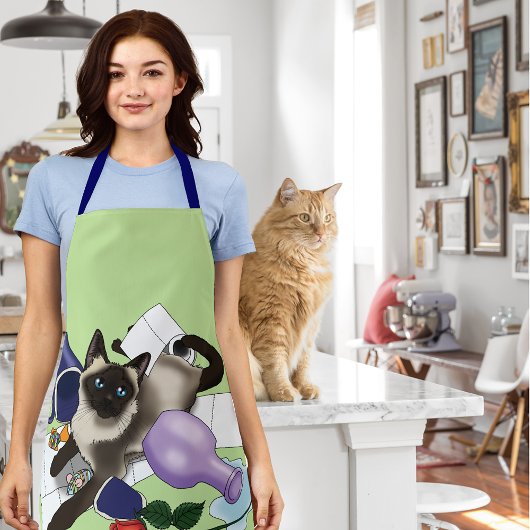 Siamese kat onheil grappig schort