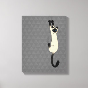 Siamese kat op   Funny Cat Canvas Afdruk