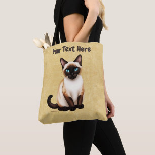 Siamese kat op oud papier draagtas