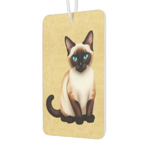 Siamese kat op oud papier luchtverfrisser