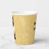 Siamese kat op oud papier papieren bekers (Links)