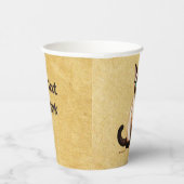 Siamese kat op oud papier papieren bekers (Rechts)