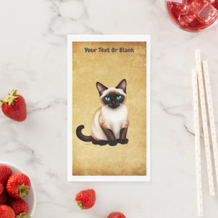 Siamese kat op oud papier servet