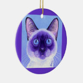 Siamese kat Ornament - "De ogen hebben het" (Rechts)