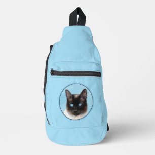 Siamese kat portret schilderen Schattigee originel Sling Bag