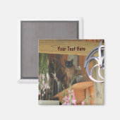 Siamese kat Posing Animal Photography Magnet #2 Magneet (Voorkant / Achterkant)