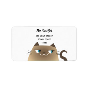 Siamese Kat Return-adres Etiket