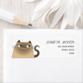 Siamese Kat Return-adres Etiket (Insitu)