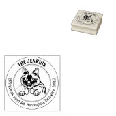 Siamese Kat Return-adres Rubberstempel (Gestempeld)