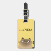 Siamese kat Schattige Bagagelabel (Voorkant verticaal)