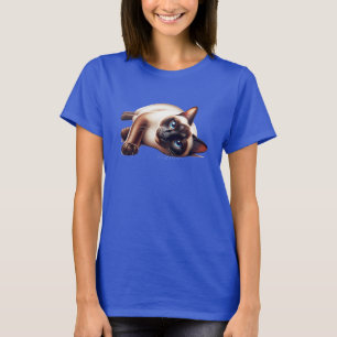 Siamese kat, Schattigee blauwogige katachtige T-shirt