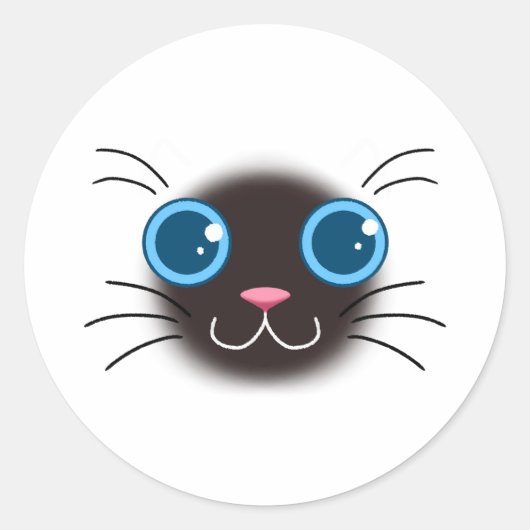 Siamese kat Schattigee Sticker (Voorkant)