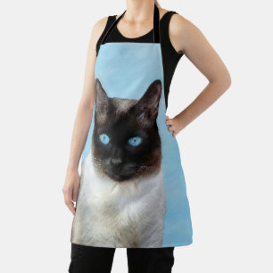 Siamese kat schilderij originele dierlijke kunst schort
