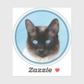Siamese kat schilderij originele dierlijke kunst sticker (Vel)