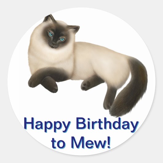  Siamese kat Sticker (Voorkant)