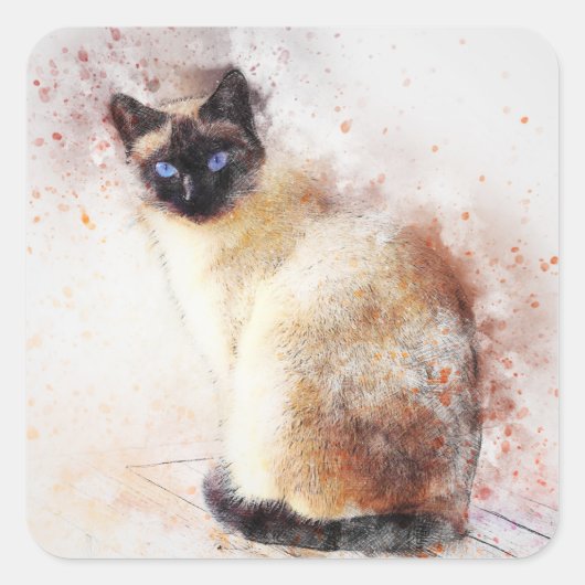 Siamese kat stickers (Voorkant)
