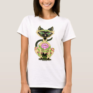 Siamese kat Sugar Skull T-shirt