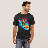 Siamese Kat Surfen T-shirt (Voorkant volledig)