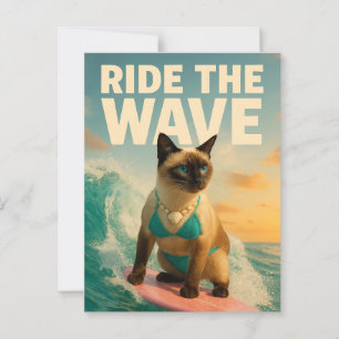 Siamese kat surft briefkaart